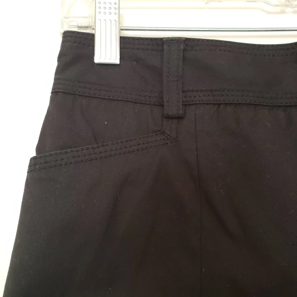 J. Crew Petite Black Stretch Pencil Skirt Size P4 Cotton Spandex
